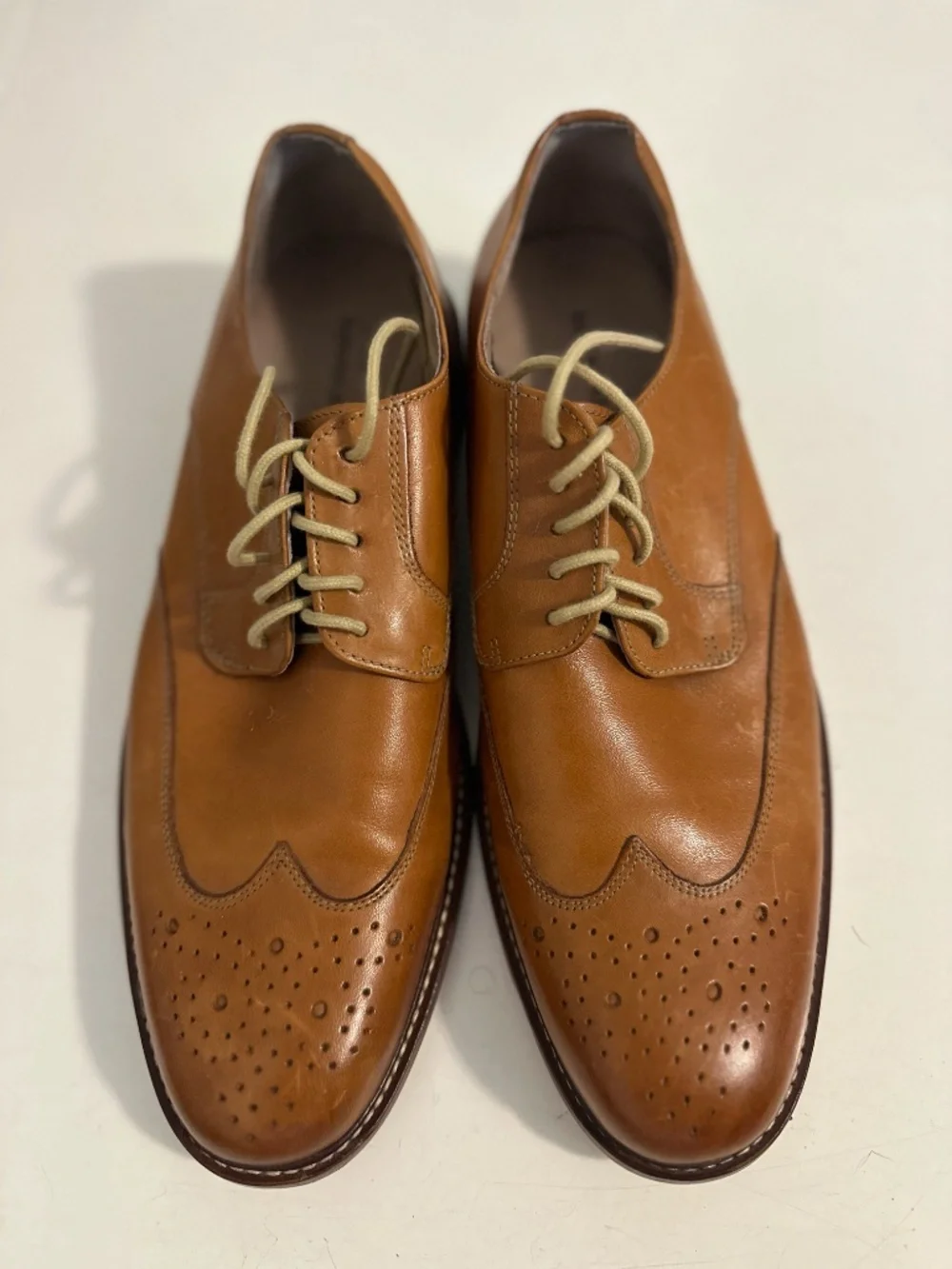 Banana Republic Cognac Brogue Derby Shoes - Brown Mens Oxford - Size 8